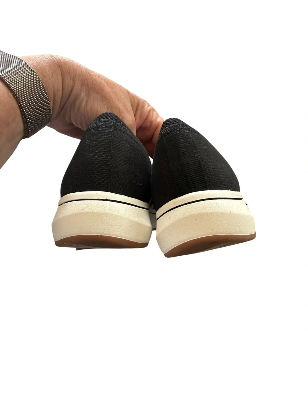 Clarks NIB Breezy Sky Mist Black Canvas Slip-On Loafers